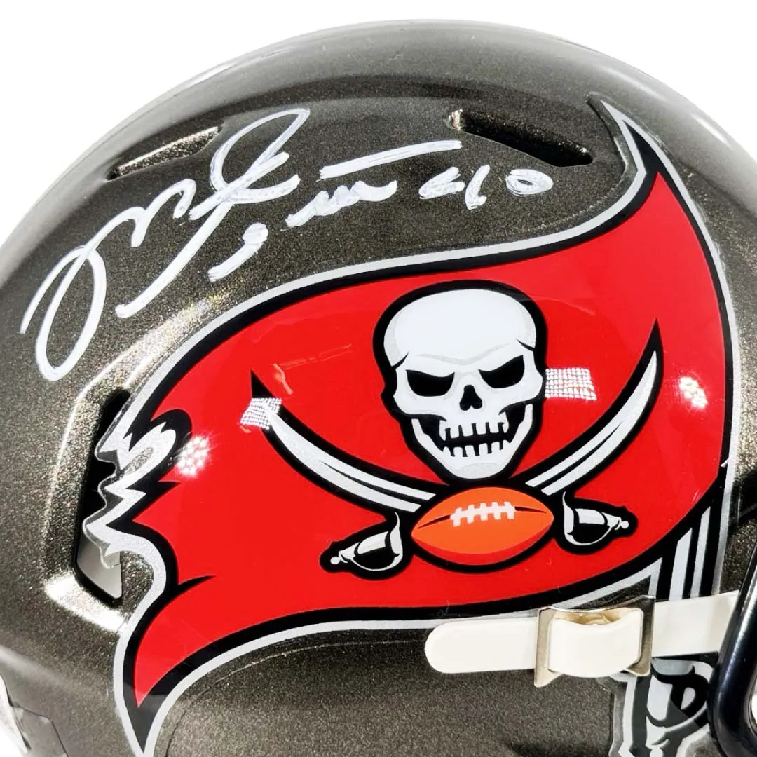 Mike Alstott Signed Tampa Bay Buccaneers Speed Mini Football Helmet (Beckett)