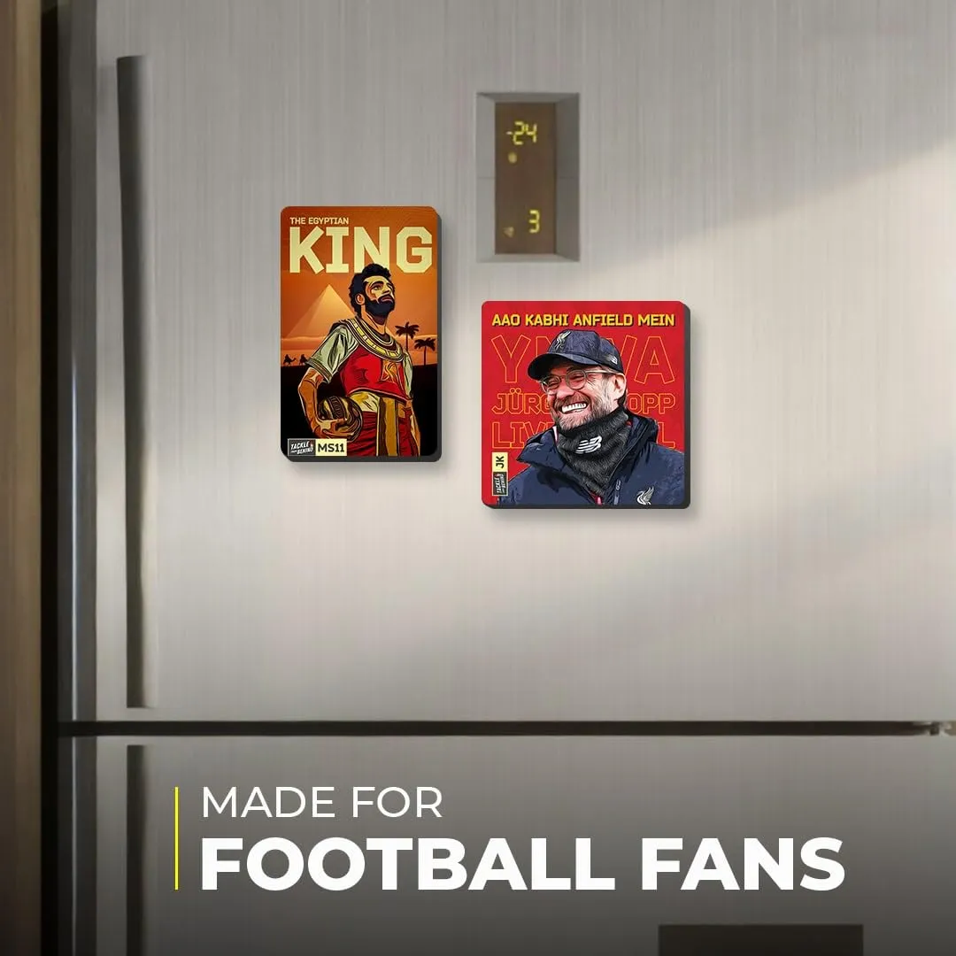 Mo Salah & Jurgen Klopp, Liverpool Football Player Design Fridge Magnets Set, 4mm Thick, Glossy Finish, Set of 2, Gift for Sports Fans (Combo of 2)