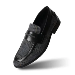 Monkstory Raro Plaid Fabric Slip-Ons - Black