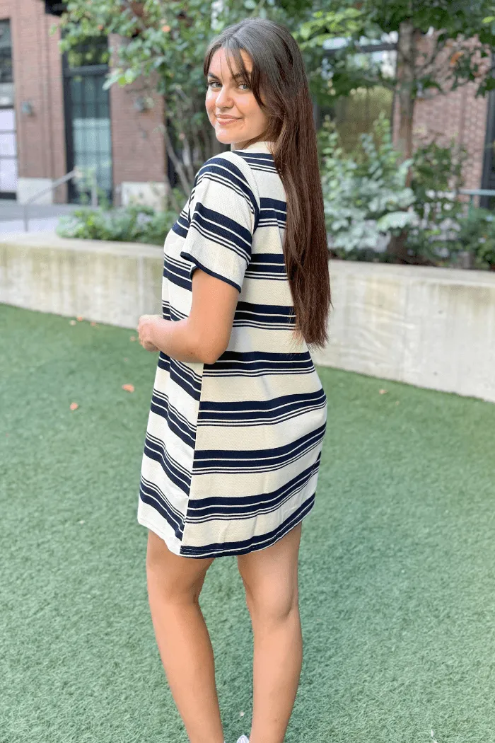 Navy Striped Tee Dress