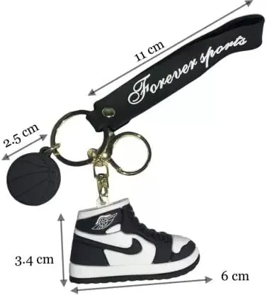 Nike Sneaker BLACK| Silicone Lanyard Keychains - Stylish  Durable