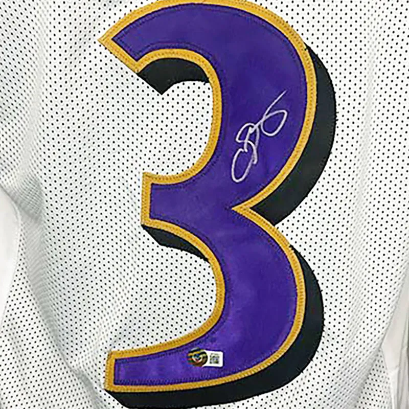 Odell Beckham Jr Signed Baltimore White Football Jersey (Beckett)