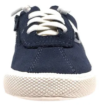 Old Soles Boy's and Girl's Navy Vintage Runner Slip On Stretch Lace Sneakers