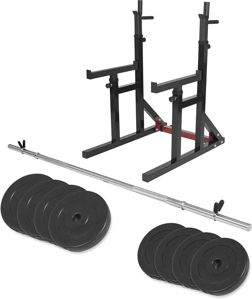 Olympia barbell set Bumper Plates 140 kg with Squat Rack