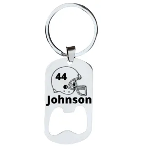 Personalized Engraved Football Bottle Opener Keychain