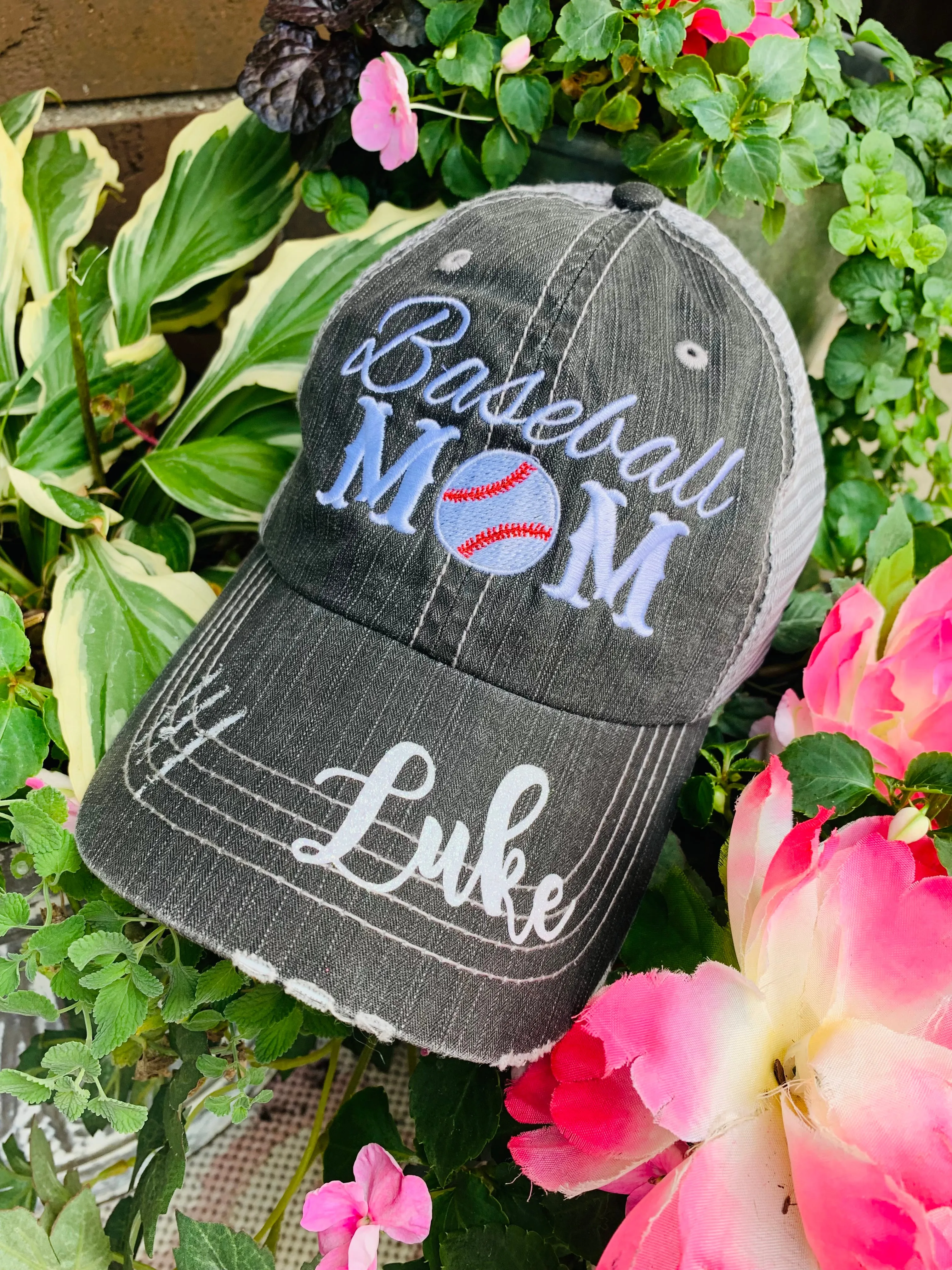 Personalized football hats Football mom Embroidered womens trucker caps