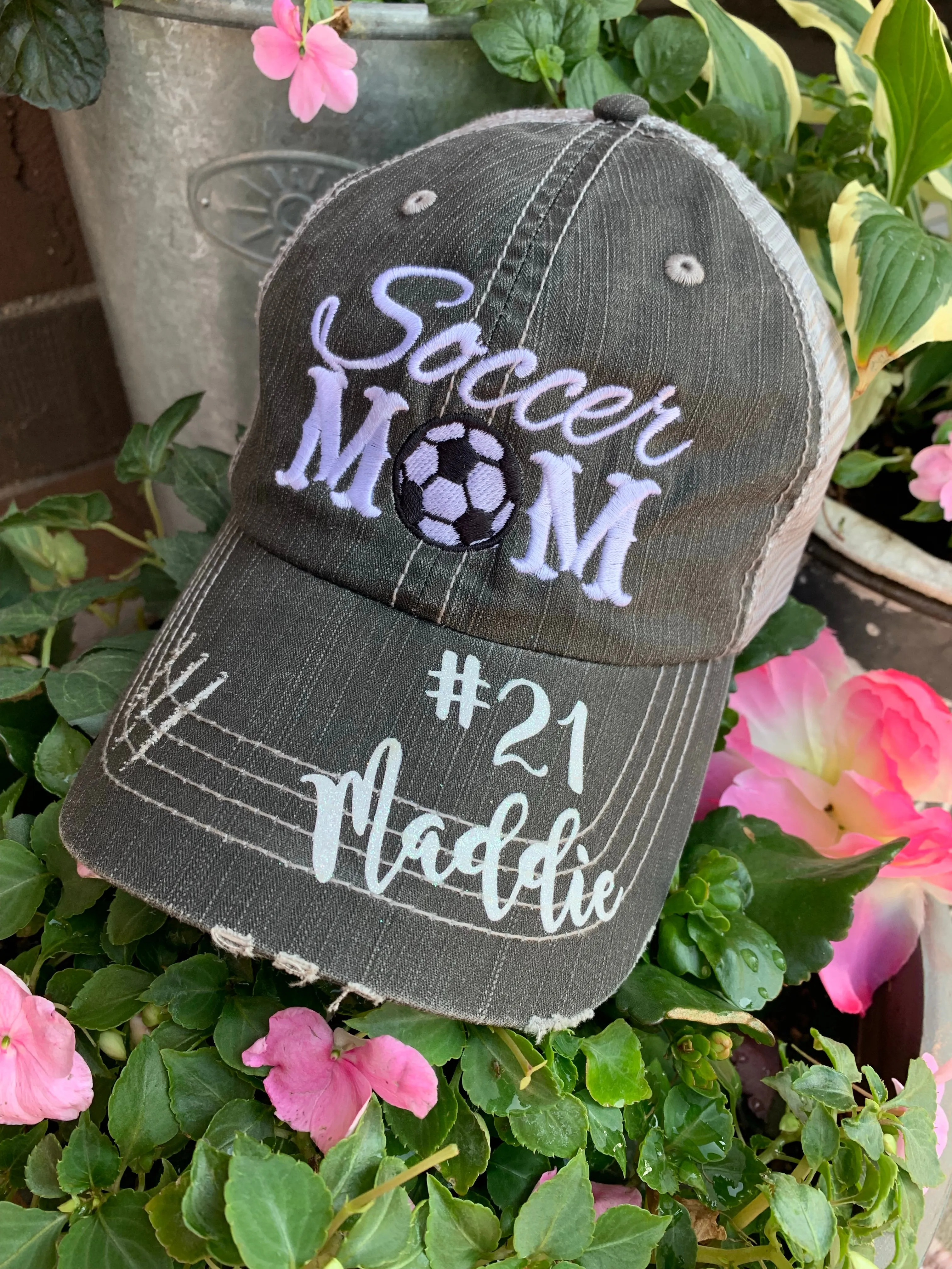 Personalized football hats Football mom Embroidered womens trucker caps