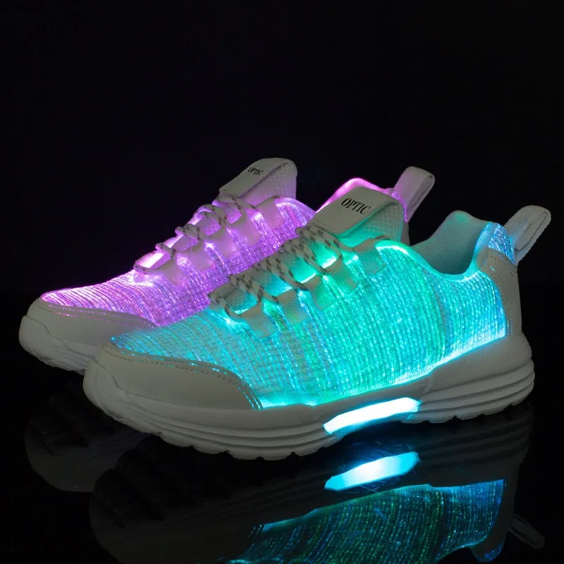 Plus Size 35-46 Luminous Sneakers Outdoor Running Shoes Women Men Boys Girls USB Charging Party LED Light up Dance Shoes