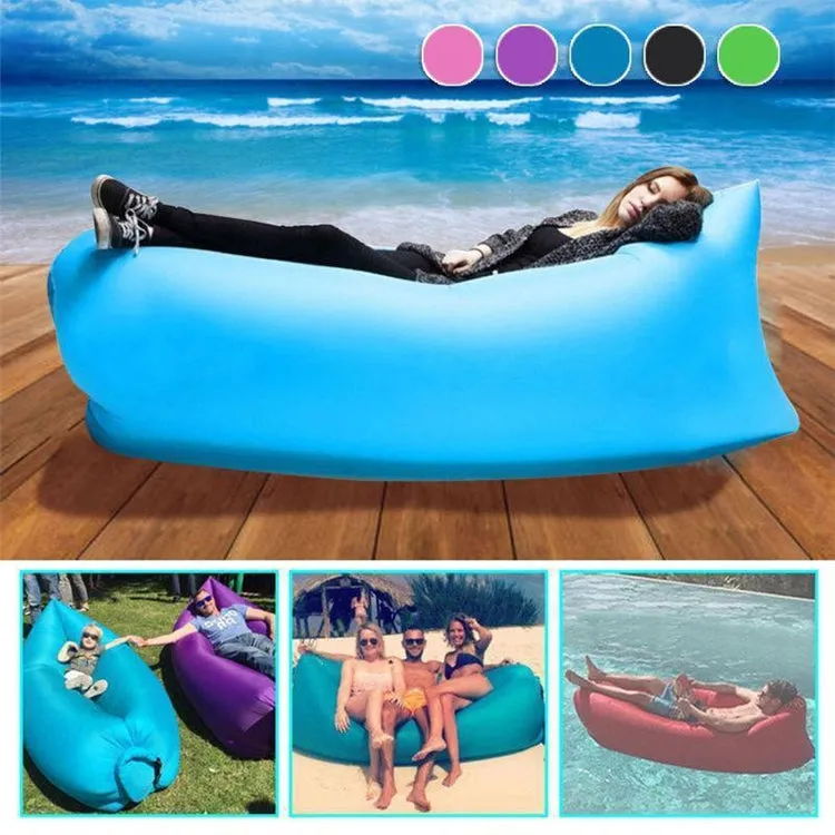 Portable Inflatable Sofa Bed for Camping, Fishing, and Beach, Lazy Air Bed, 78.7 x 27.6 inches (Green)