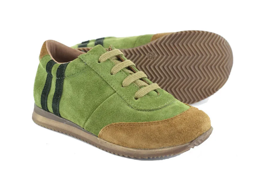 PèPè Boys Green & Brown Suede Trainer