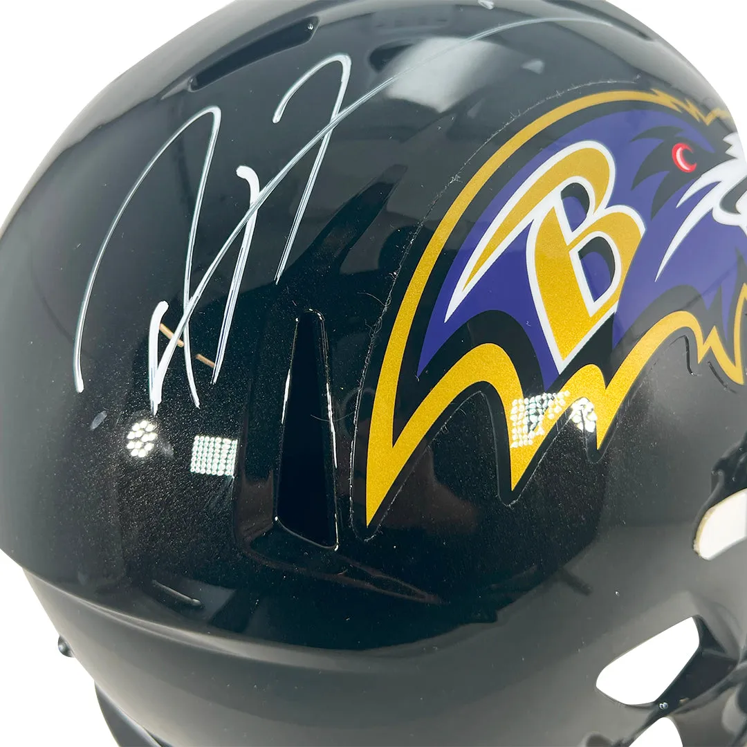 Ray Lewis Signed Baltimore Ravens Speed Full-Size Replica Football Helmet (Beckett)