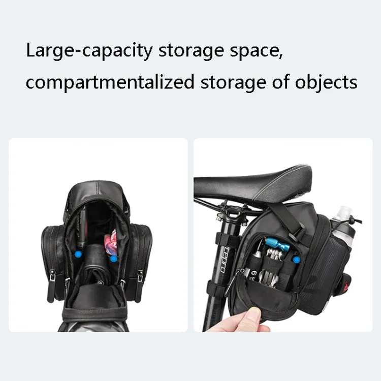 Rhinowalk X21557  Bicycle Rainproof Tail Bag Large Capacity Folding Road Bike Riding Backpack(Black)