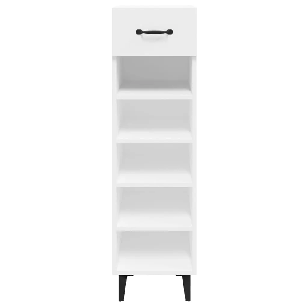 Shoe Cabinet High Gloss White 30x35x105 cm Engineered Wood