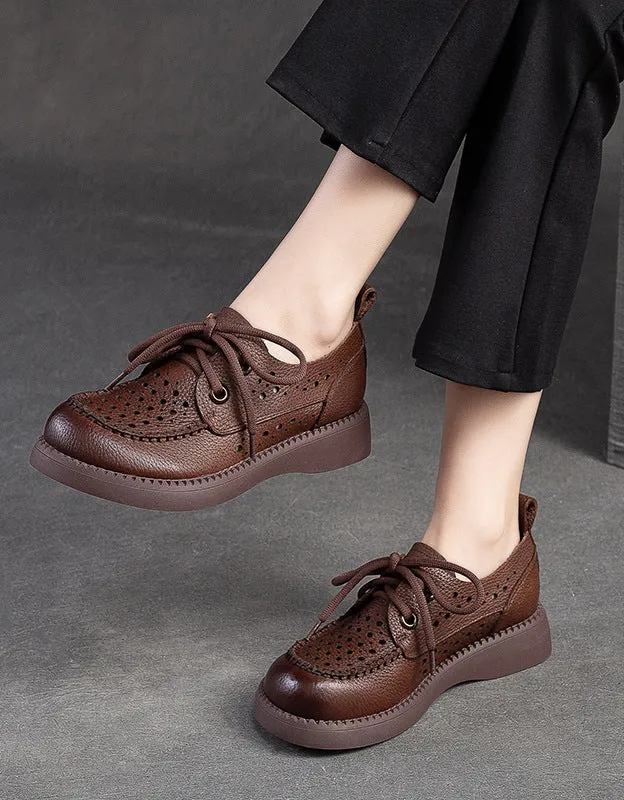 Soft Leather Comfortable Wide Toe Box Handmade Retro Shoes