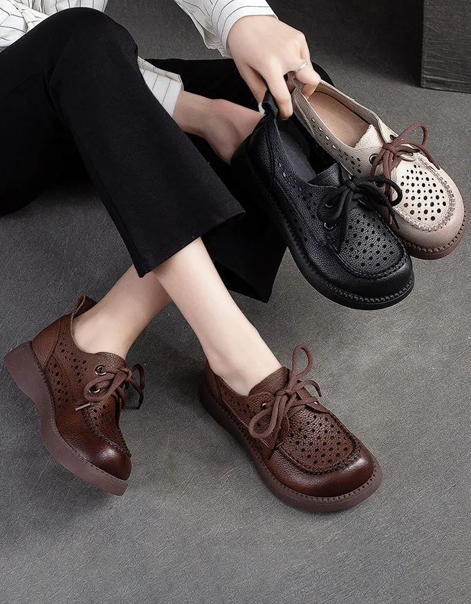 Soft Leather Comfortable Wide Toe Box Handmade Retro Shoes