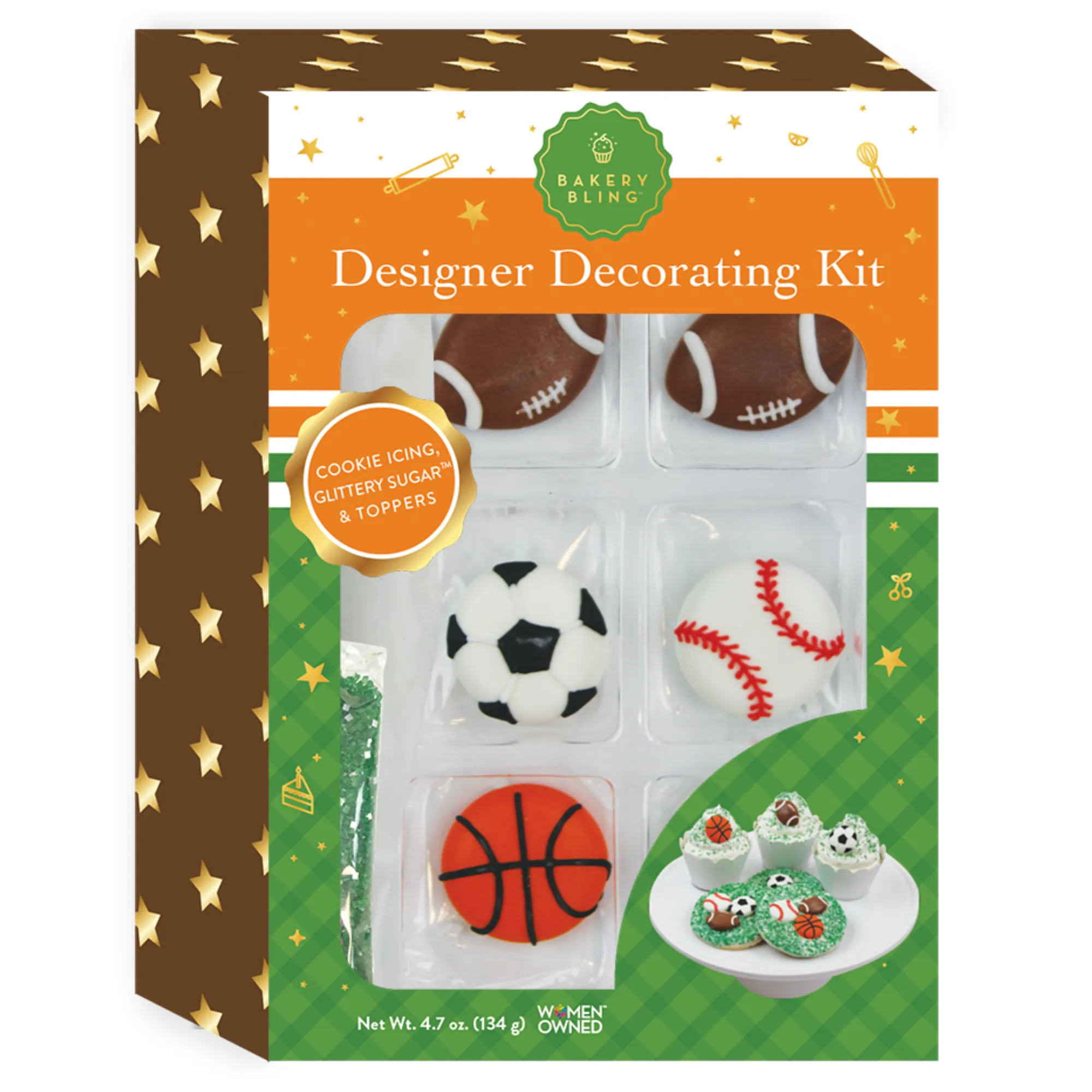 Sports Fan Designer Decorating Bundle (Cookie Kit, Cake Decor   Cupcake Kit)