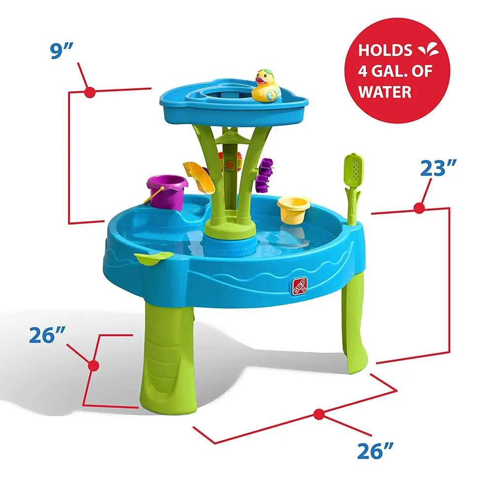 Step2 Summer Showers Splash Tower Water Table | Kids Water Play Table with 8-Pc Water Toy Accessory Set