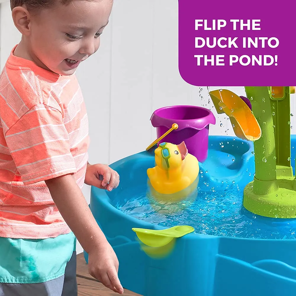 Step2 Summer Showers Splash Tower Water Table | Kids Water Play Table with 8-Pc Water Toy Accessory Set