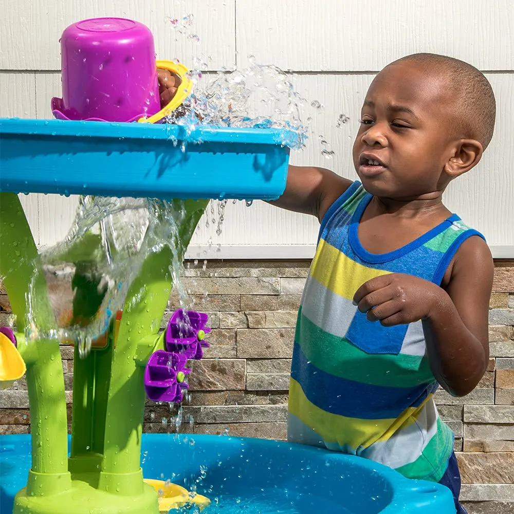 Step2 Summer Showers Splash Tower Water Table | Kids Water Play Table with 8-Pc Water Toy Accessory Set