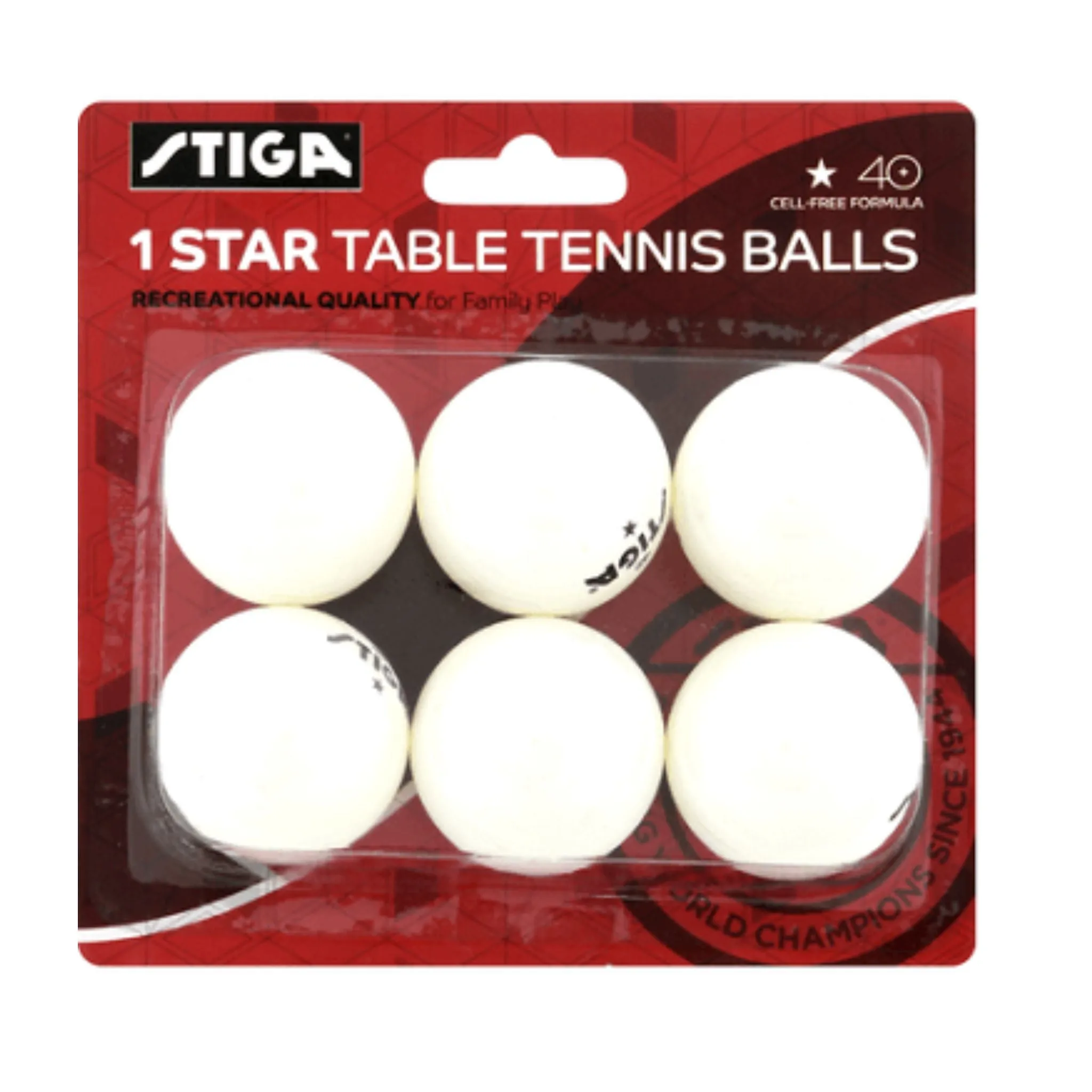 Stiga 1-Star Table Tennis Ball White - 6 Pack