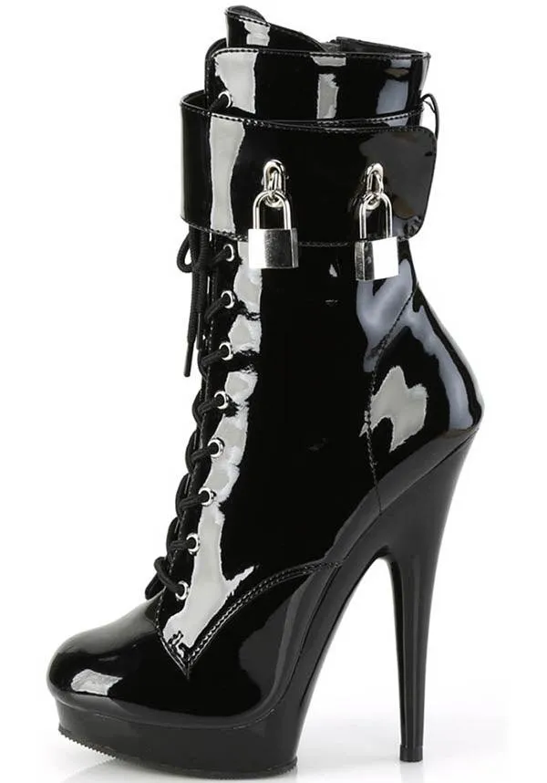 SULTRY-1023 [Black Patent] | Platform Boots [PREORDER]