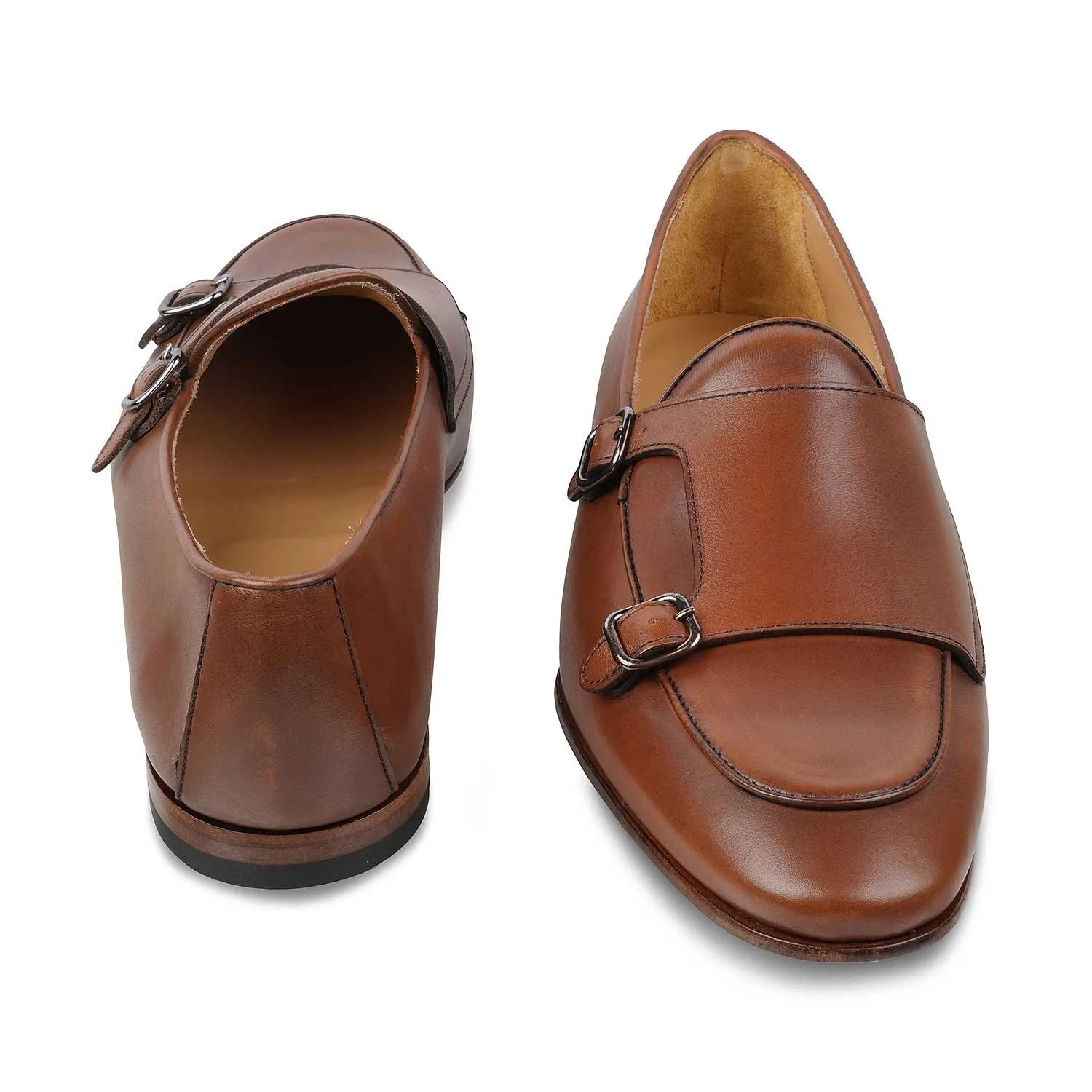 The Maccabeo Brown Men's Handcrafted Double Monk Shoes Tresmode