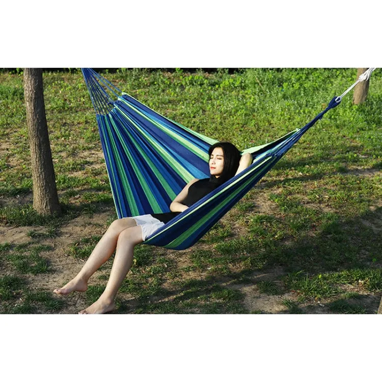 Thick Canvas Hammock Field Rollover Prevention Outdoor  Hammock Swing  260x80 No Stick Single (Red Stripe)