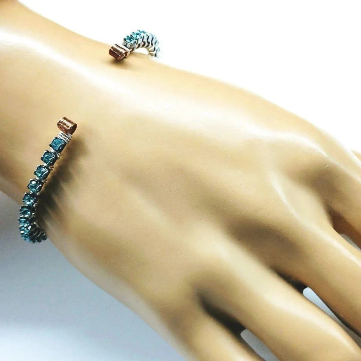 Turquoise Crystal Tennis Bracelet Bangle