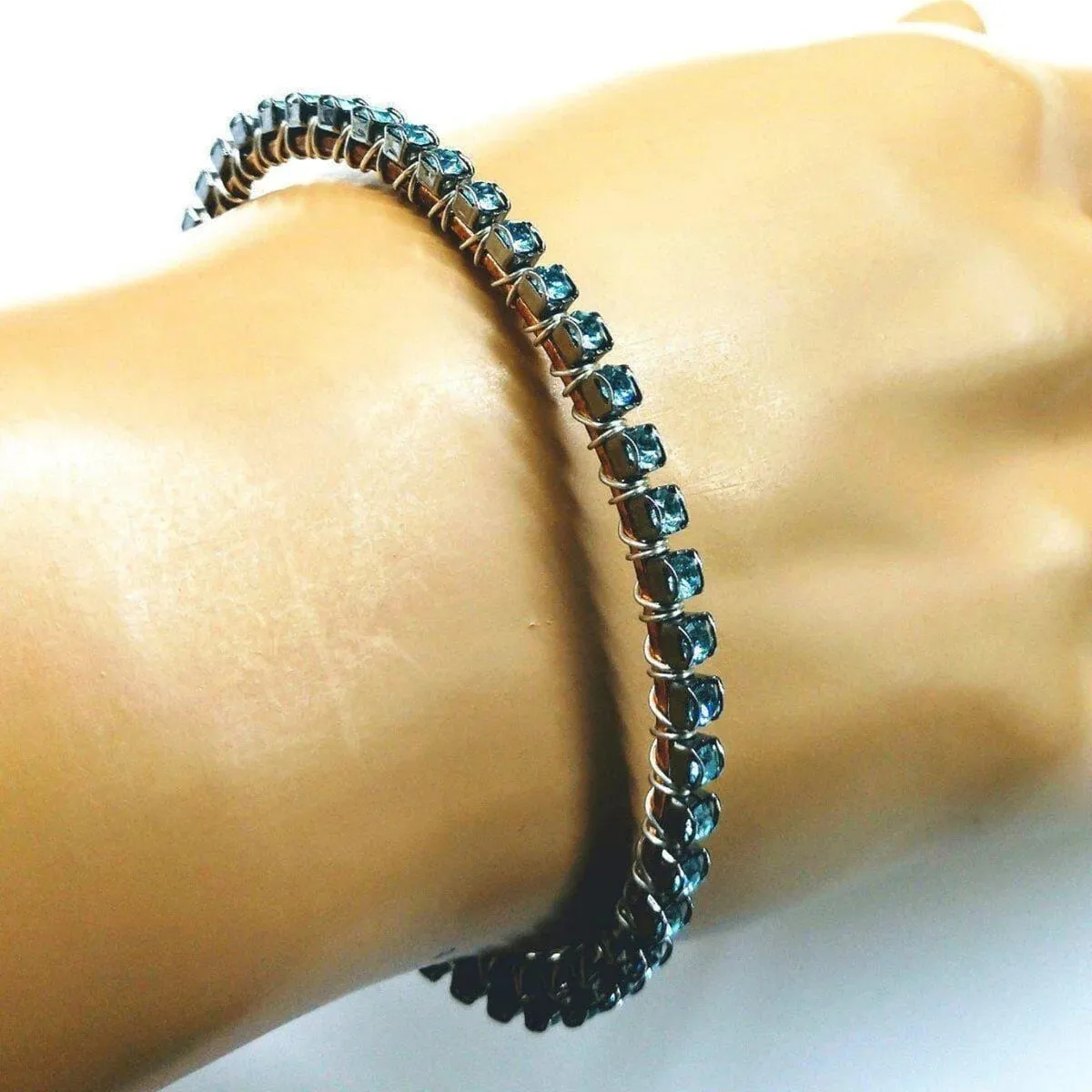 Turquoise Crystal Tennis Bracelet Bangle