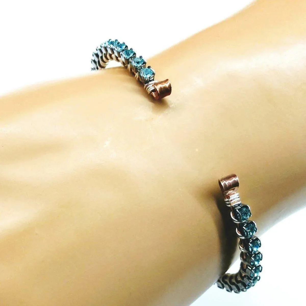 Turquoise Crystal Tennis Bracelet Bangle