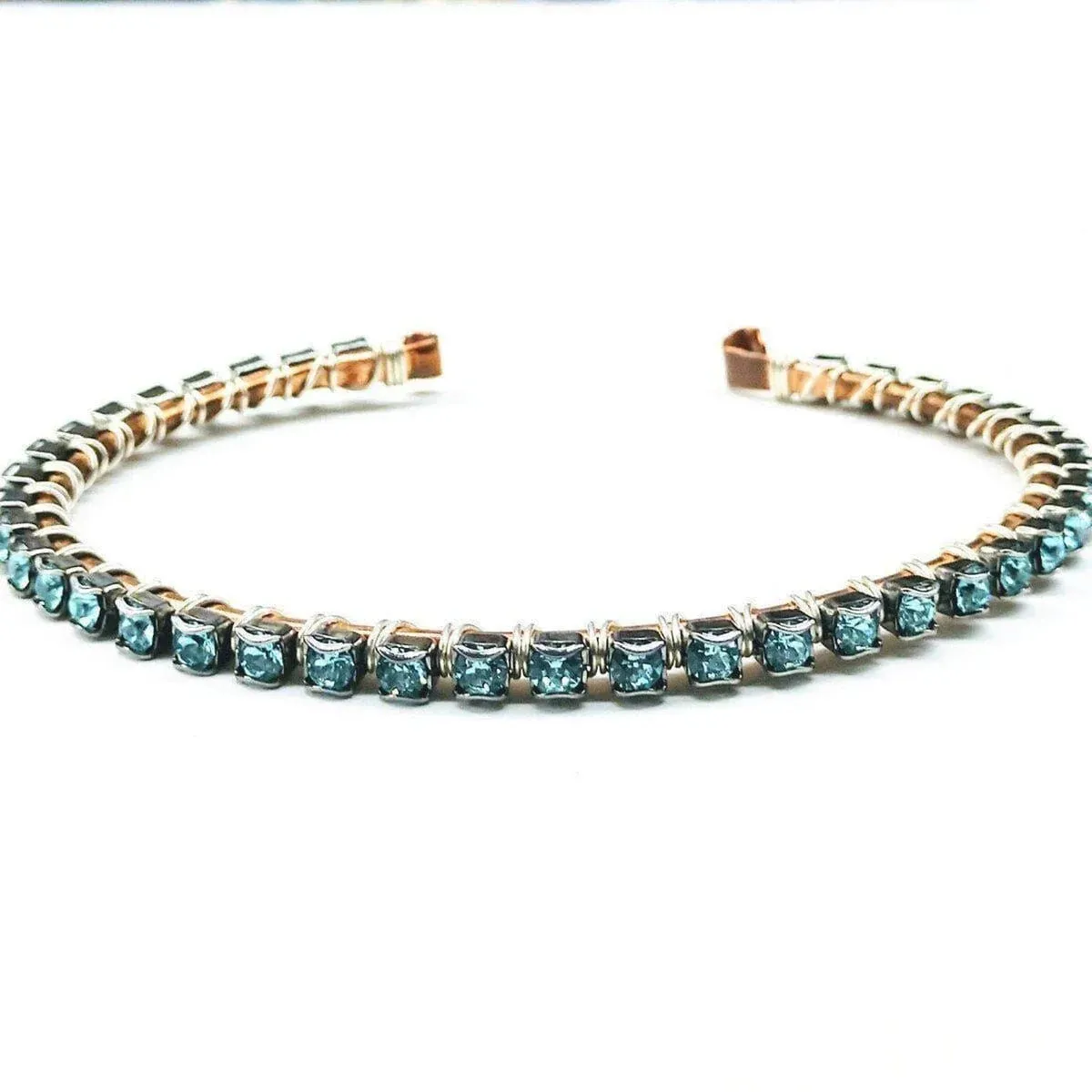 Turquoise Crystal Tennis Bracelet Bangle