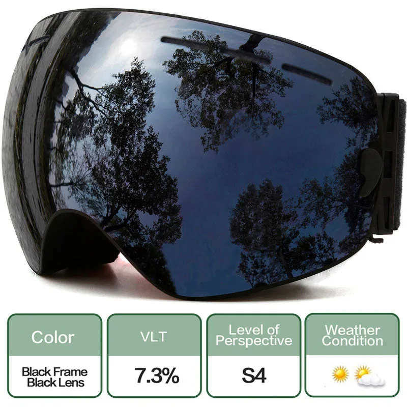 Winter Ski Goggles - Anti-fog UV Protection, Interchangeable Lens