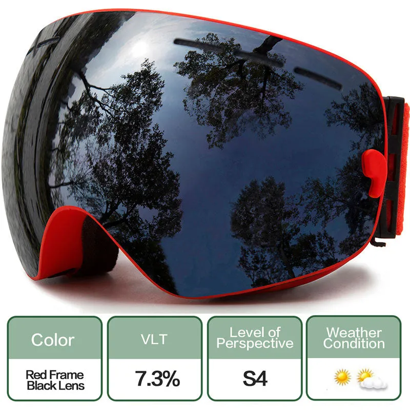 Winter Ski Goggles - Anti-fog UV Protection, Interchangeable Lens