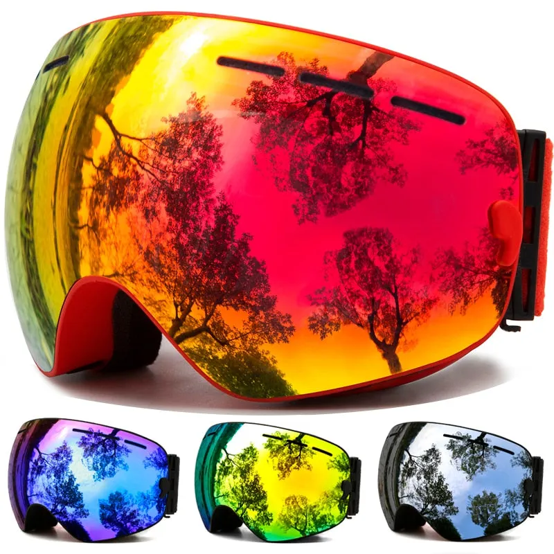 Winter Ski Goggles - Anti-fog UV Protection, Interchangeable Lens