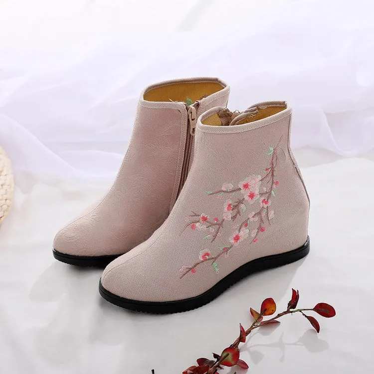 Women's Style Embroidered Height Increasing Insole Ancient Han Canvas Shoes