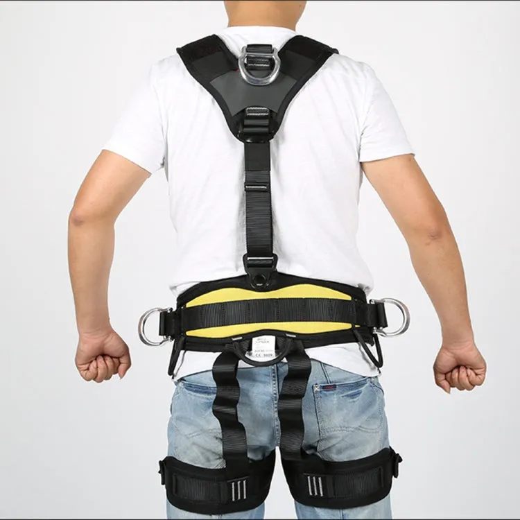 XINDA XDA9516 Outdoor Rock Climbing Polyester High-strength Wire Adjustable Downhill Whole Body Safety Belt