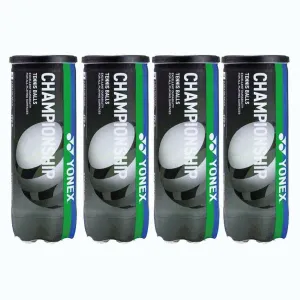 Yonex Championship Tennis Balls (Pack of 4 Cans, 12 Balls) – Triple Point Sports